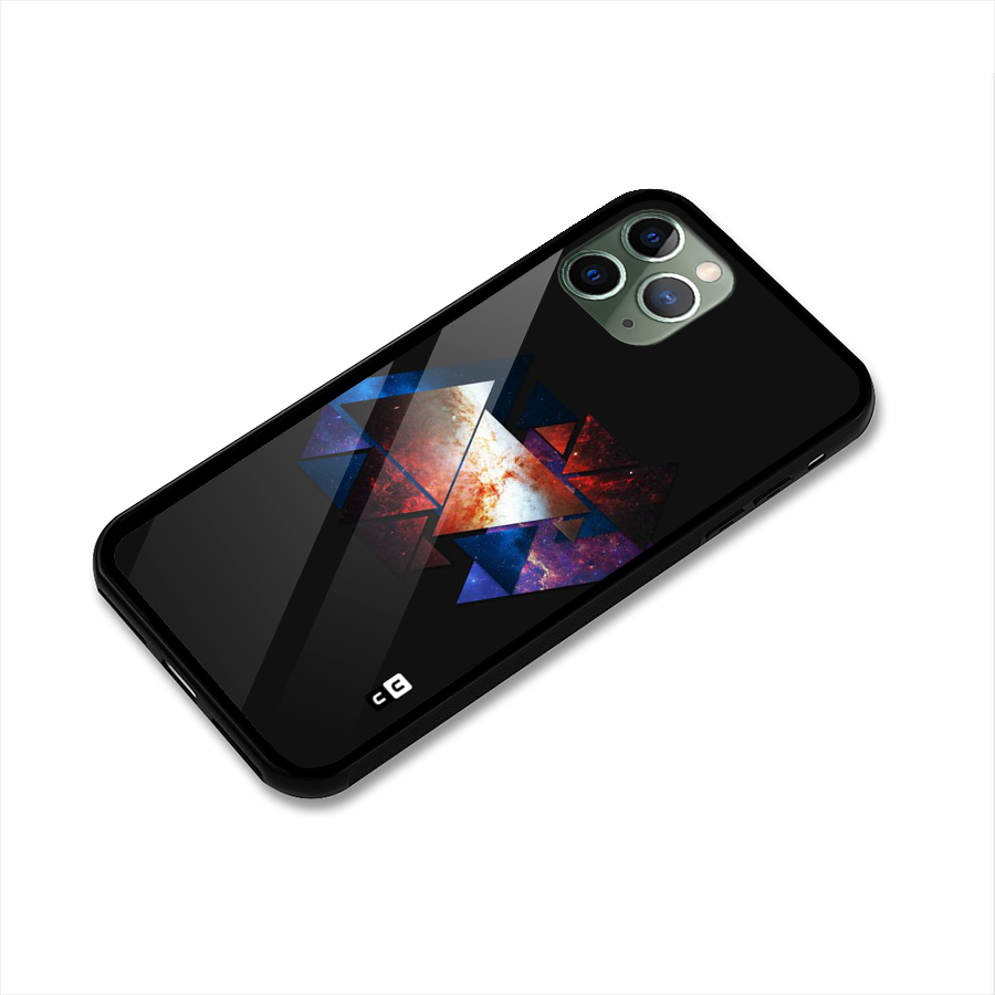 Fire Galaxy Triangles Glass Back Case for iPhone 11 Pro