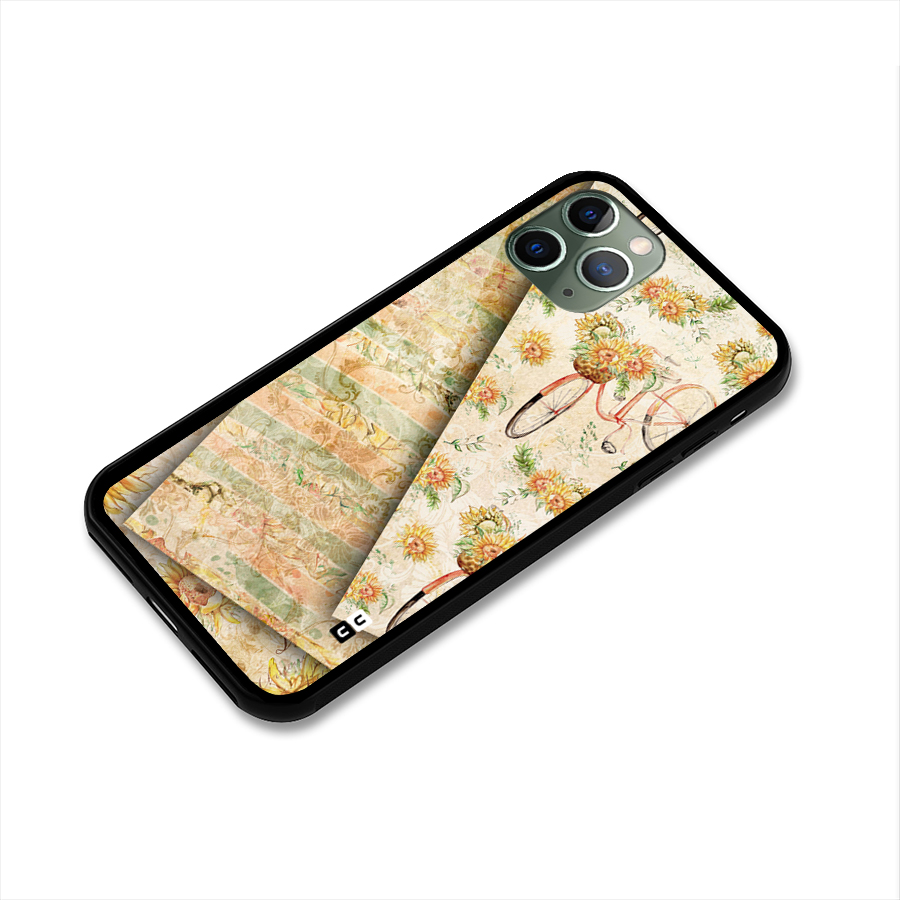 Floral Bicycle Glass Back Case for iPhone 11 Pro