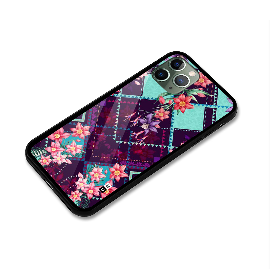 Floral Diamonds Glass Back Case for iPhone 11 Pro