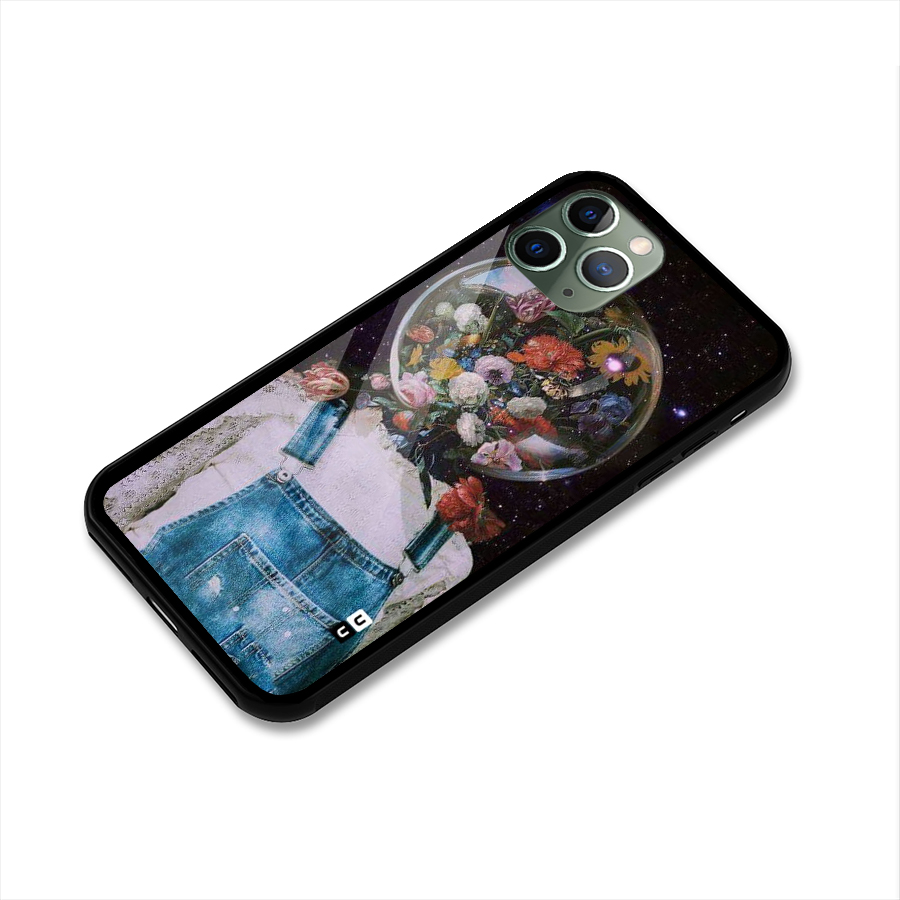 Flower Face Glass Back Case for iPhone 11 Pro