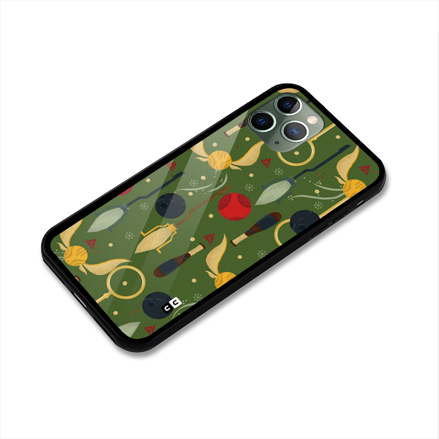Flying Ball Pattern Glass Back Case for iPhone 11 Pro