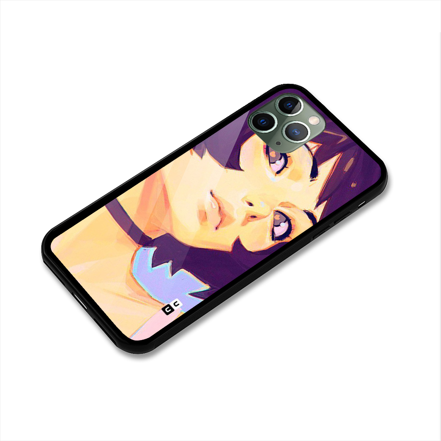 Girl Face Art Glass Back Case for iPhone 11 Pro