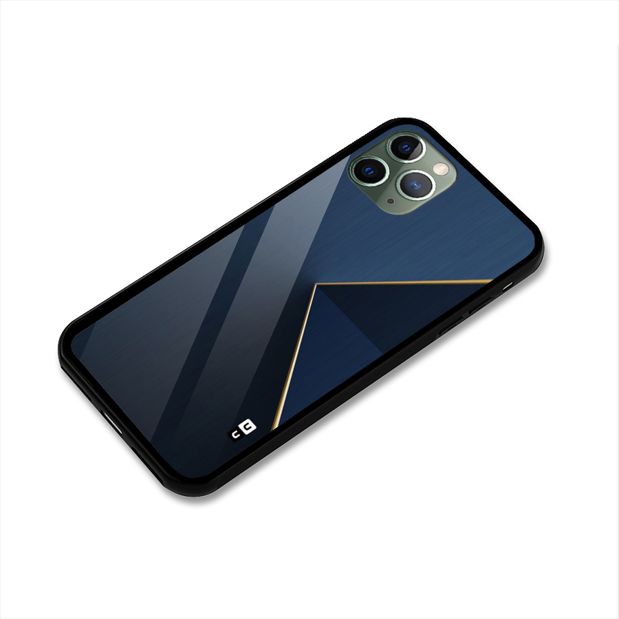 Golden Blue Triangle Glass Back Case for iPhone 11 Pro