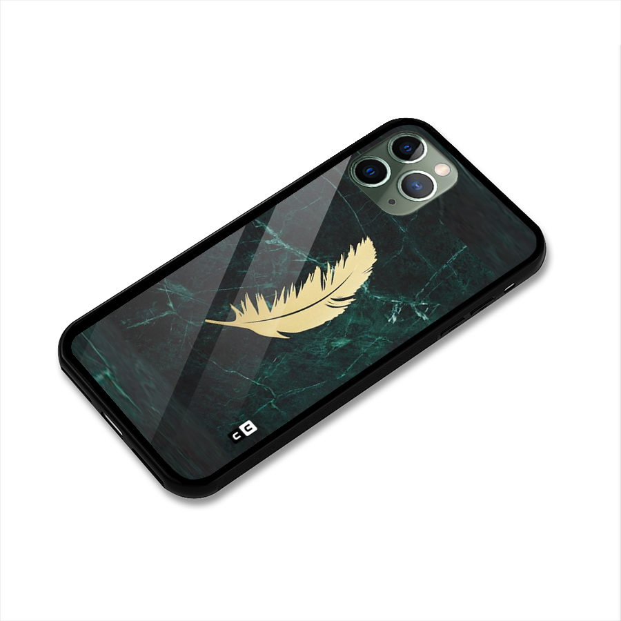 Golden Feather Glass Back Case for iPhone 11 Pro