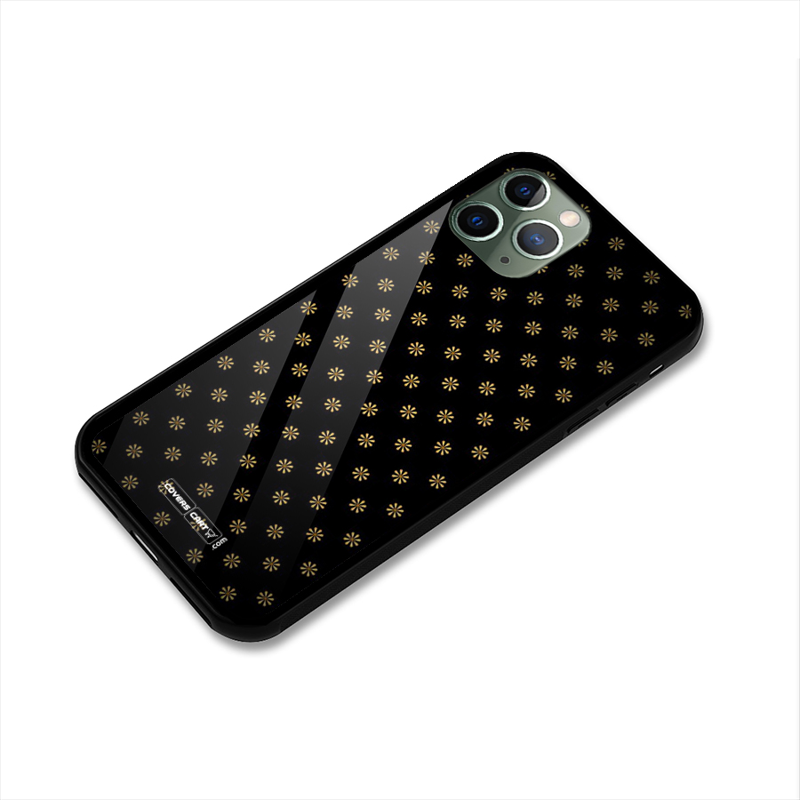 Golden Flowers Glass Back Case for iPhone 11 Pro