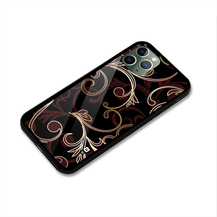 Golden Maroon Beauty Glass Back Case for iPhone 11 Pro