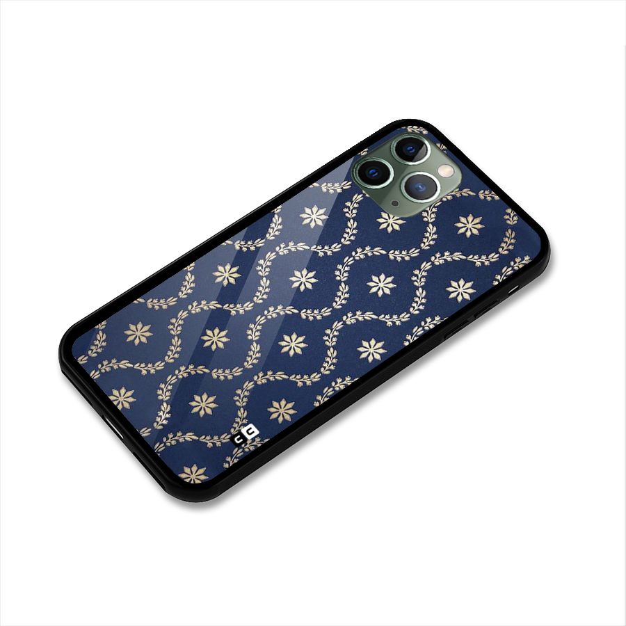 Gorgeous Gold Leaf Pattern Glass Back Case for iPhone 11 Pro