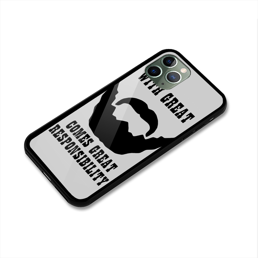 Great Beard Great Responsibility Glass Back Case for iPhone 11 Pro