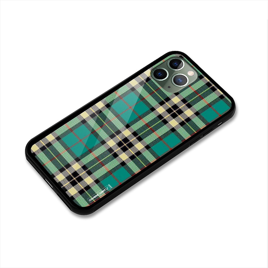 Green Check Glass Back Case for iPhone 11 Pro