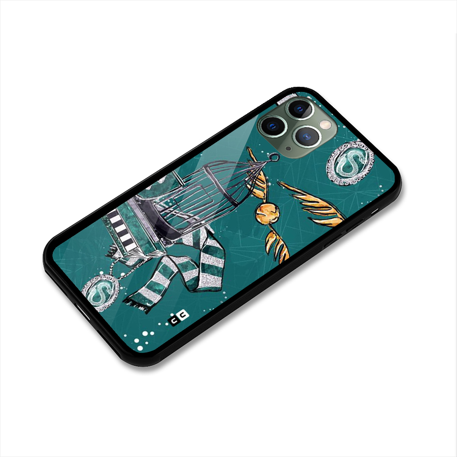 Green Scarf Glass Back Case for iPhone 11 Pro