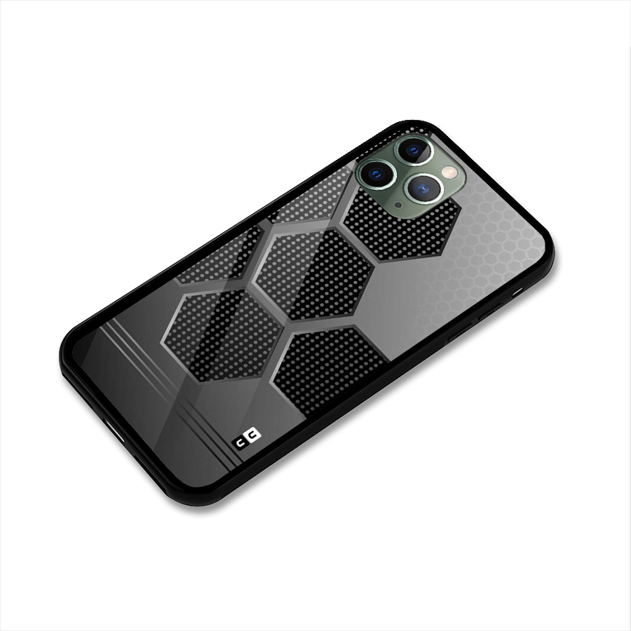 Grey Black Hexa Glass Back Case for iPhone 11 Pro