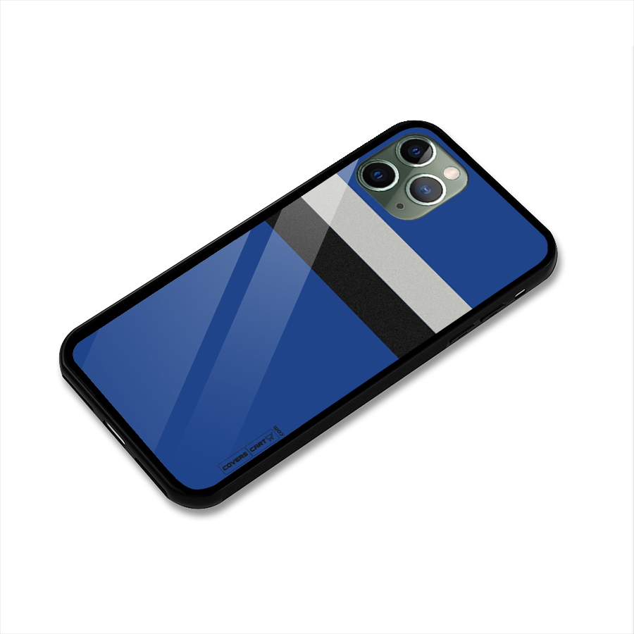 Grey Black Strips Glass Back Case for iPhone 11 Pro