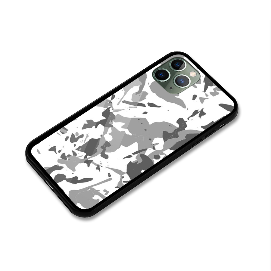 Grey Camouflage Army Glass Back Case for iPhone 11 Pro