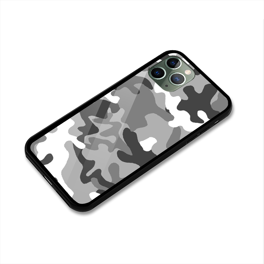 Grey Military Glass Back Case for iPhone 11 Pro
