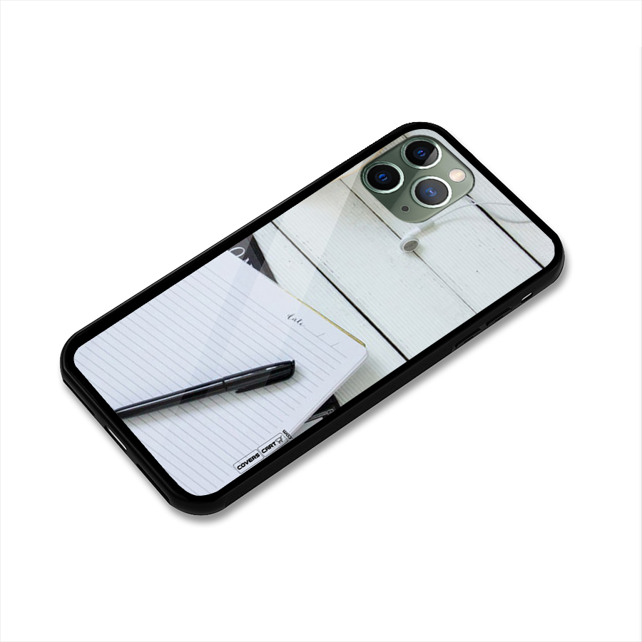 Headphones Notes Glass Back Case for iPhone 11 Pro