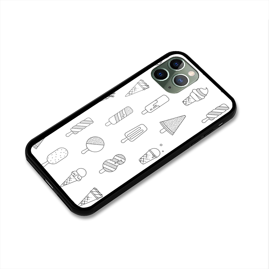 Ice Cream Lines Glass Back Case for iPhone 11 Pro