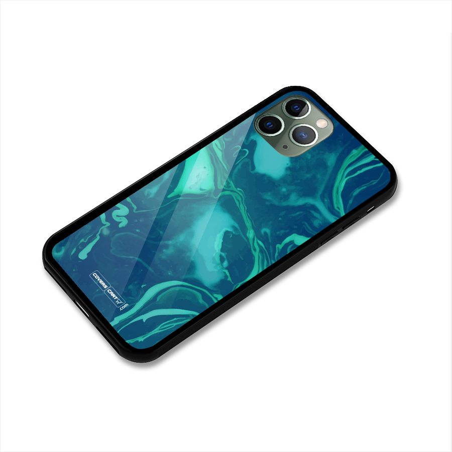 Jazzy Green Marble Texture Glass Back Case for iPhone 11 Pro