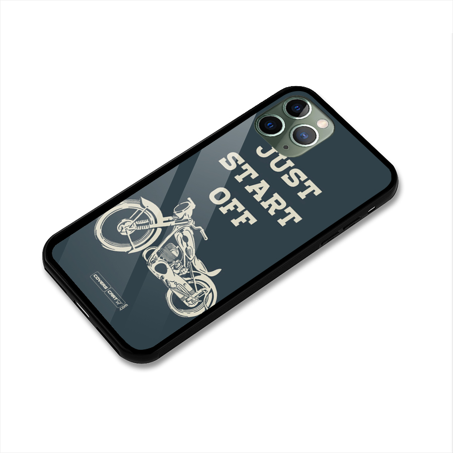 Just Start Off Glass Back Case for iPhone 11 Pro