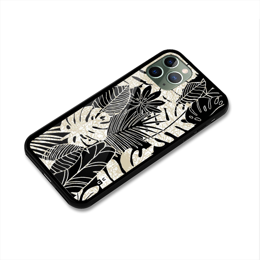 Leaf Pattern Glass Back Case for iPhone 11 Pro