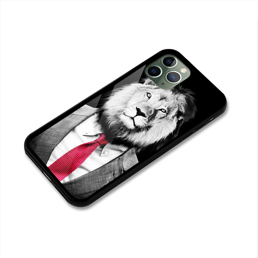 Lion with Red Tie Glass Back Case for iPhone 11 Pro