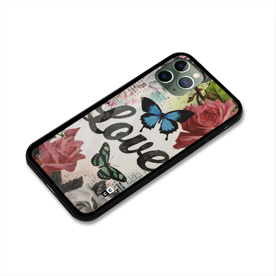 Lovely Butterfly Love Glass Back Case for iPhone 11 Pro