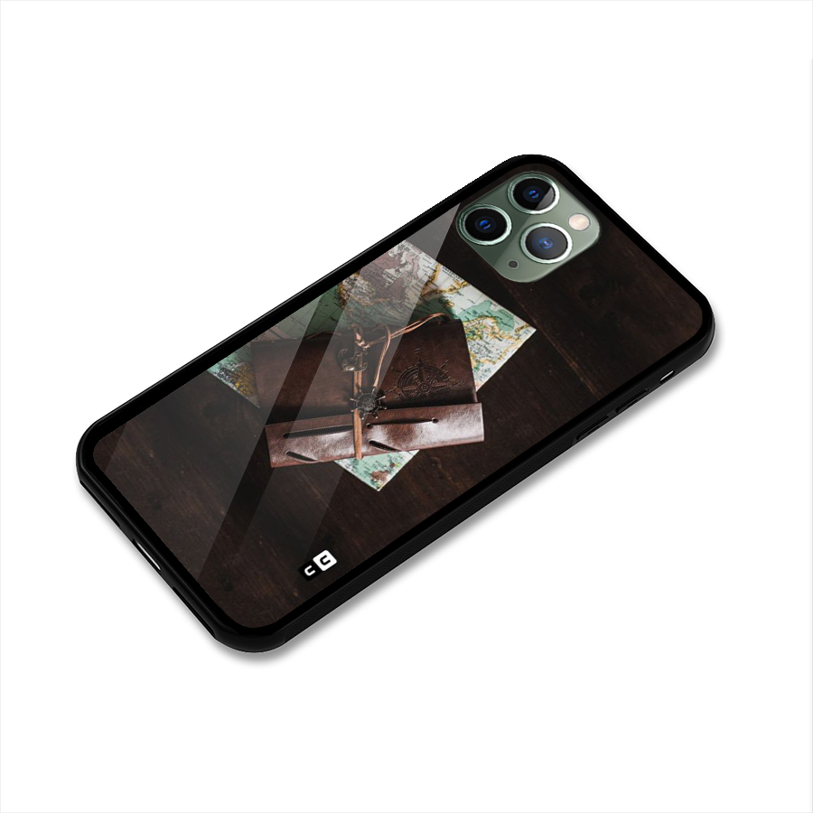 Map Journal Glass Back Case for iPhone 11 Pro