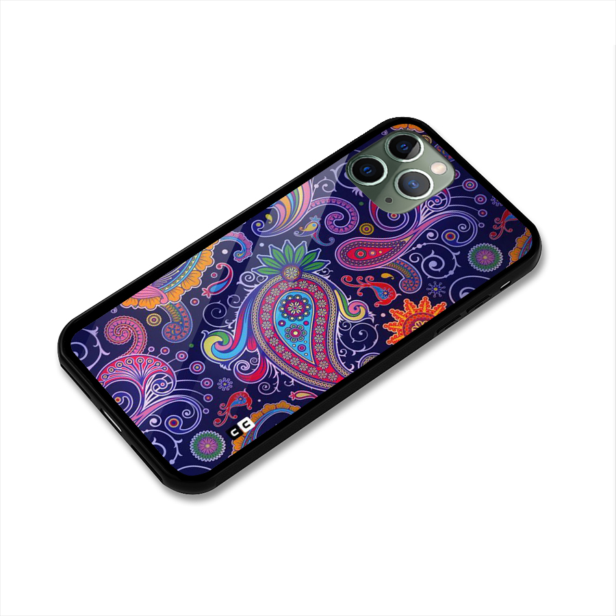 Mehendi Pattern Glass Back Case for iPhone 11 Pro