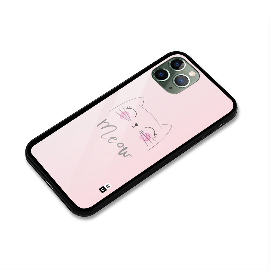 Meow Pink Glass Back Case for iPhone 11 Pro