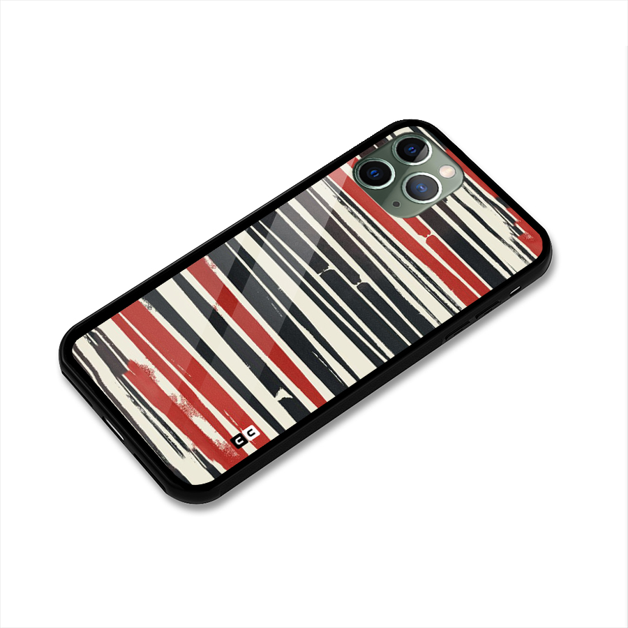 Messy Vintage Stripes Glass Back Case for iPhone 11 Pro