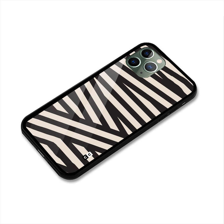 Monochrome Lines Glass Back Case for iPhone 11 Pro