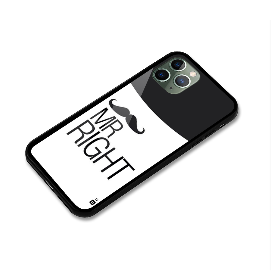 Mr. Right Moustache Glass Back Case for iPhone 11 Pro