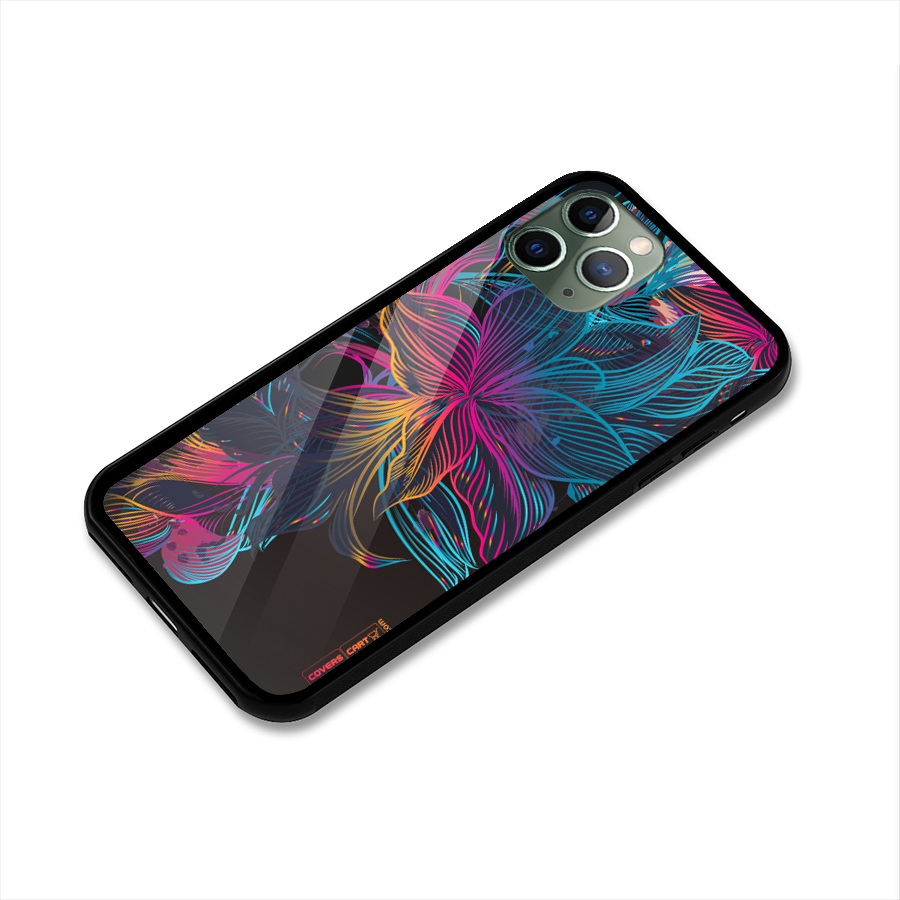 Multi-Colour Flowers Glass Back Case for iPhone 11 Pro