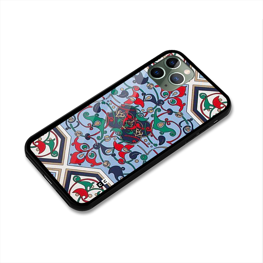 Multi Block Pattern Glass Back Case for iPhone 11 Pro