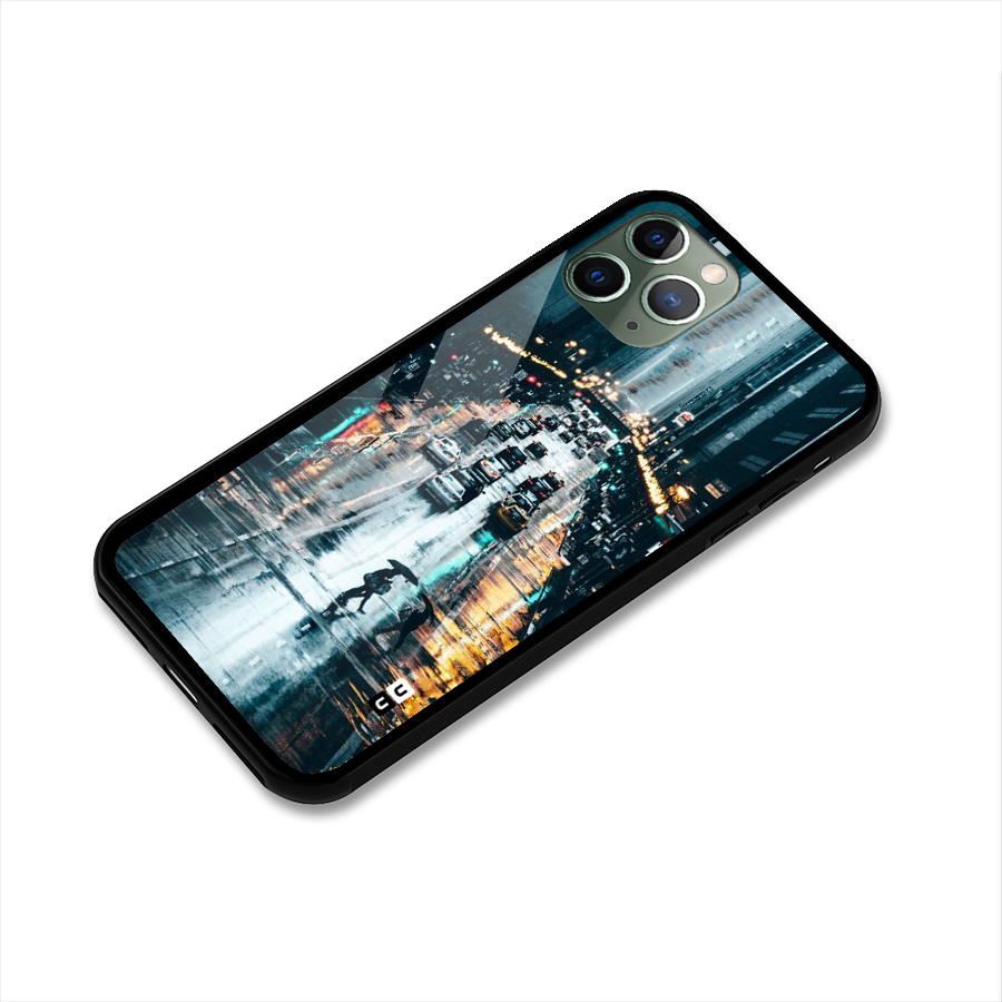 NY Streets Rainy Glass Back Case for iPhone 11 Pro