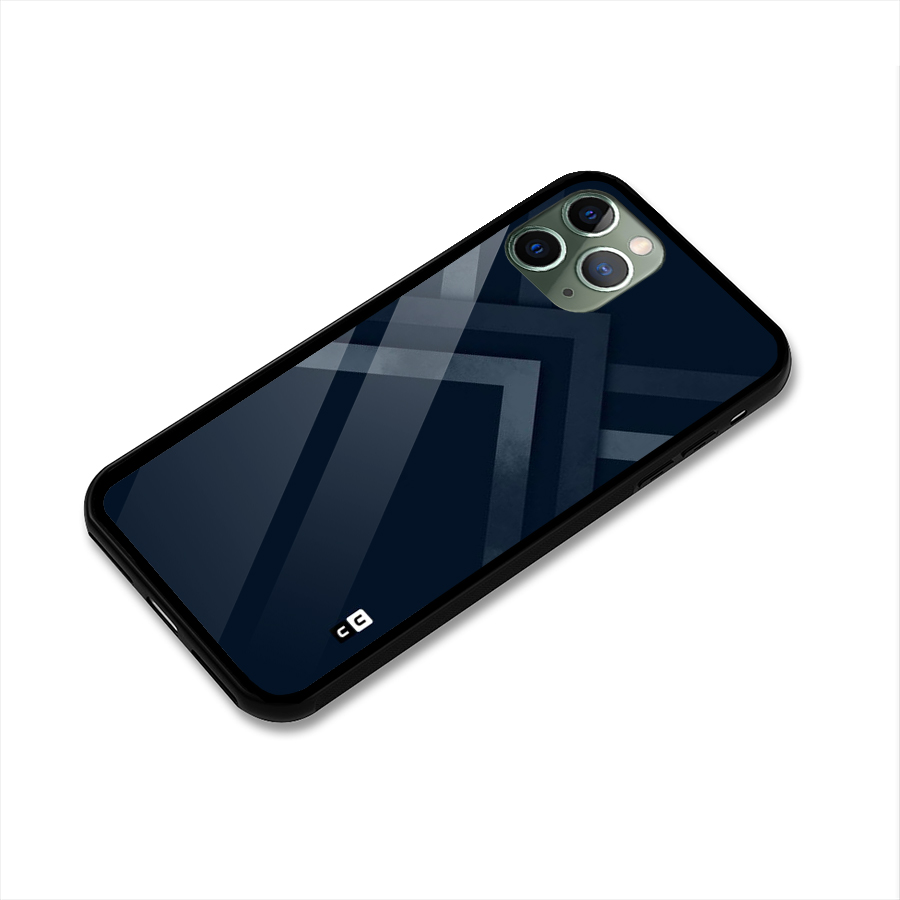 Navy Blue Arrow Glass Back Case for iPhone 11 Pro