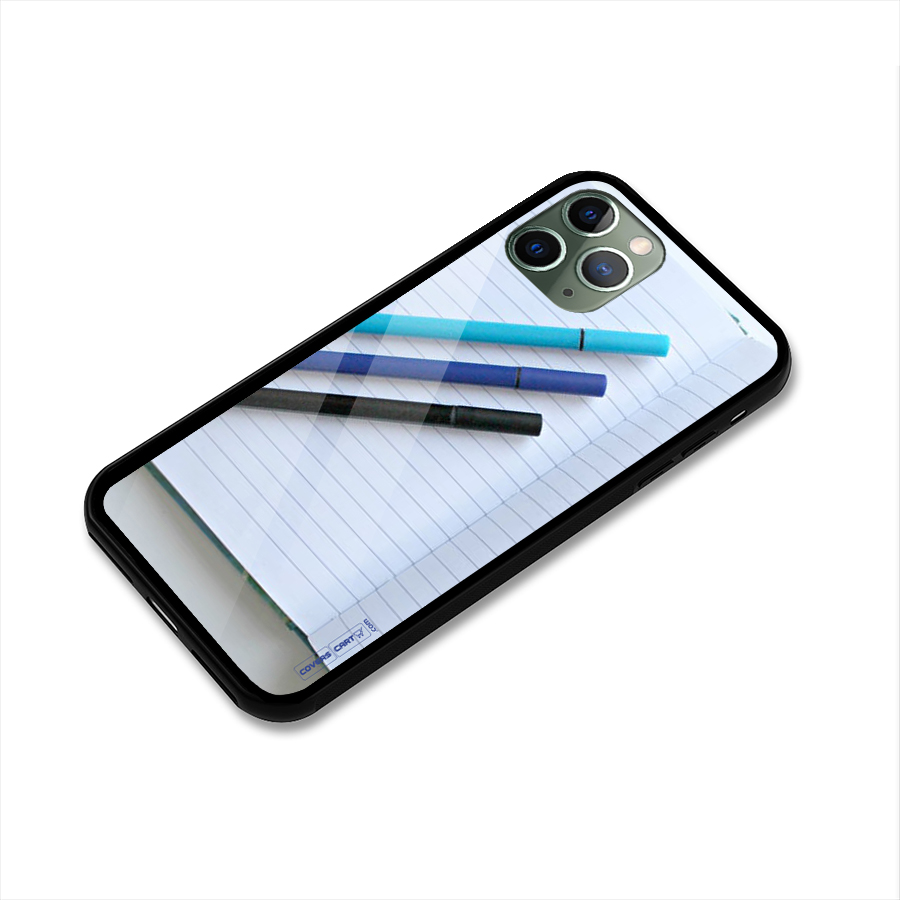 Notebook And Pens Glass Back Case for iPhone 11 Pro