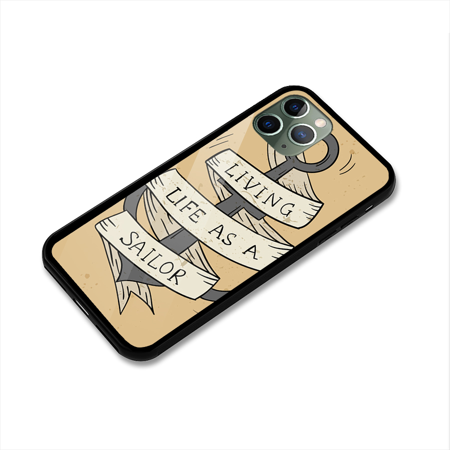 Old School Anchor Glass Back Case for iPhone 11 Pro