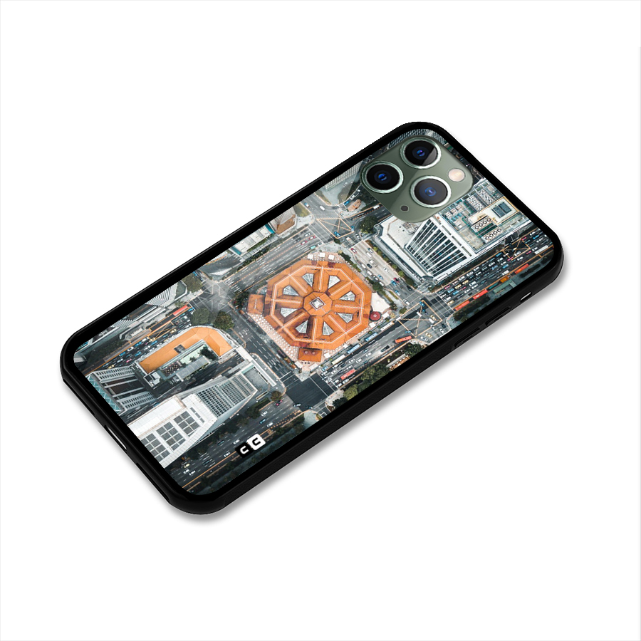 Orange Dome Glass Back Case for iPhone 11 Pro