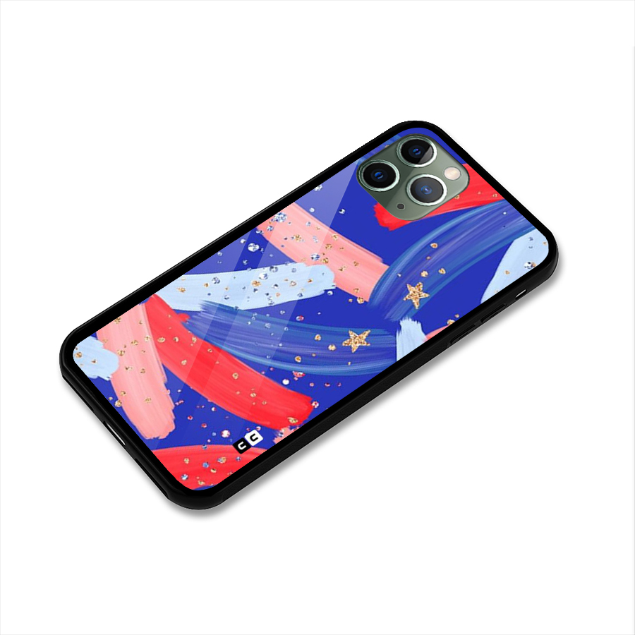 Paint Stars Glass Back Case for iPhone 11 Pro