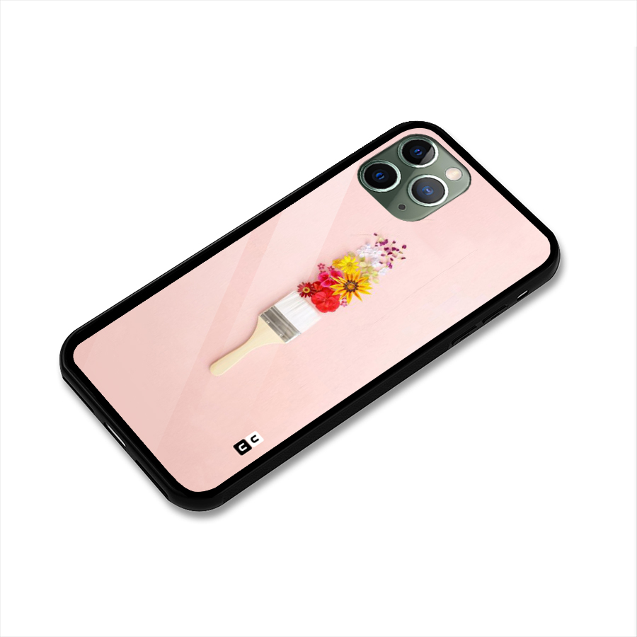 Painted Flowers Glass Back Case for iPhone 11 Pro