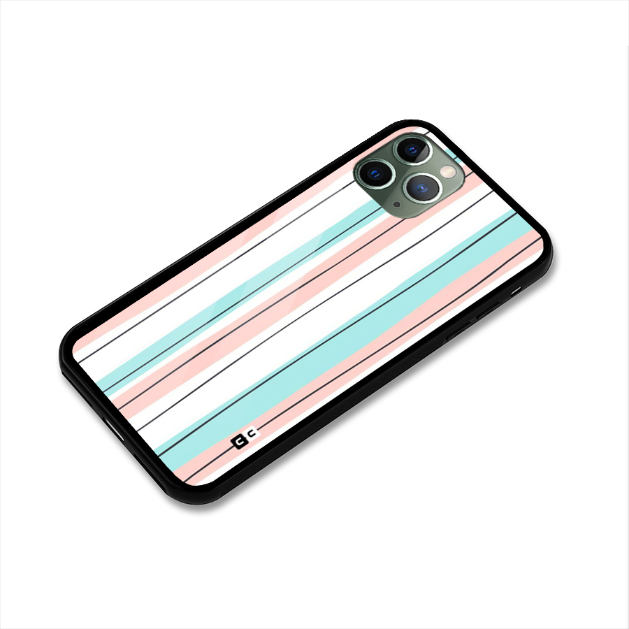Pastel Tri Stripes Glass Back Case for iPhone 11 Pro