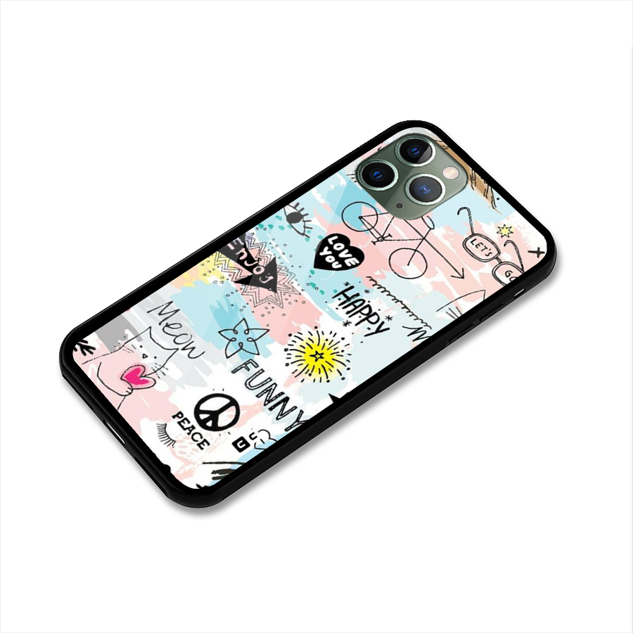 Peace And Funny Glass Back Case for iPhone 11 Pro