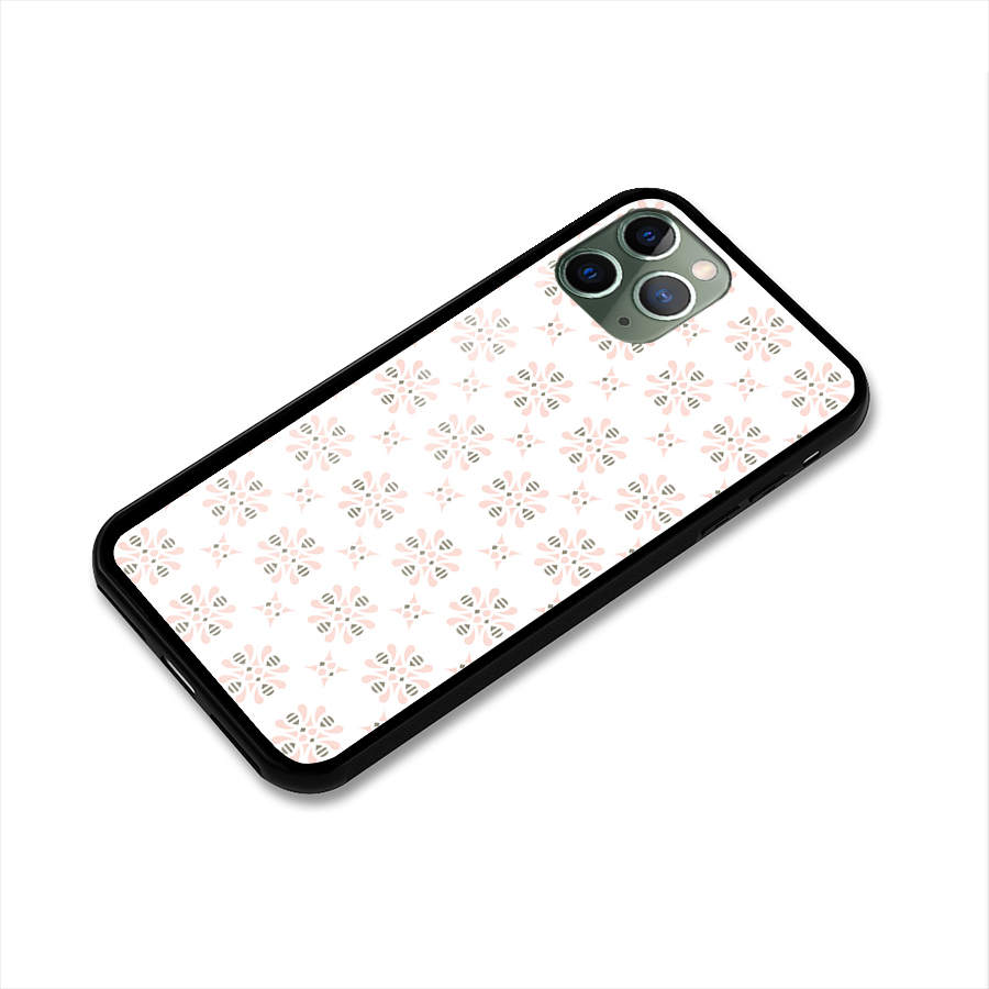 Pink Floral Pattern Glass Back Case for iPhone 11 Pro