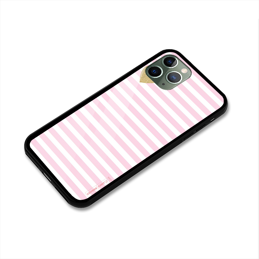 Pink Stripes Glass Back Case for iPhone 11 Pro