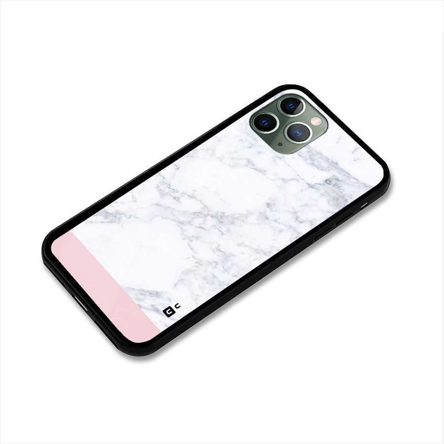 Pink White Merge Marble Glass Back Case for iPhone 11 Pro