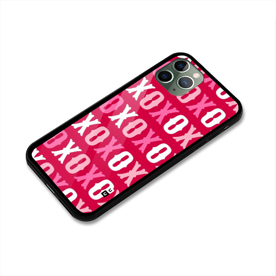 Pink White Xoxo Glass Back Case for iPhone 11 Pro