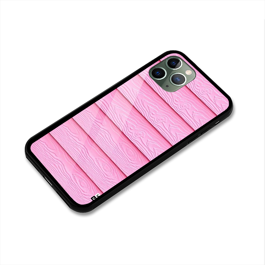 Pink Wood Glass Back Case for iPhone 11 Pro
