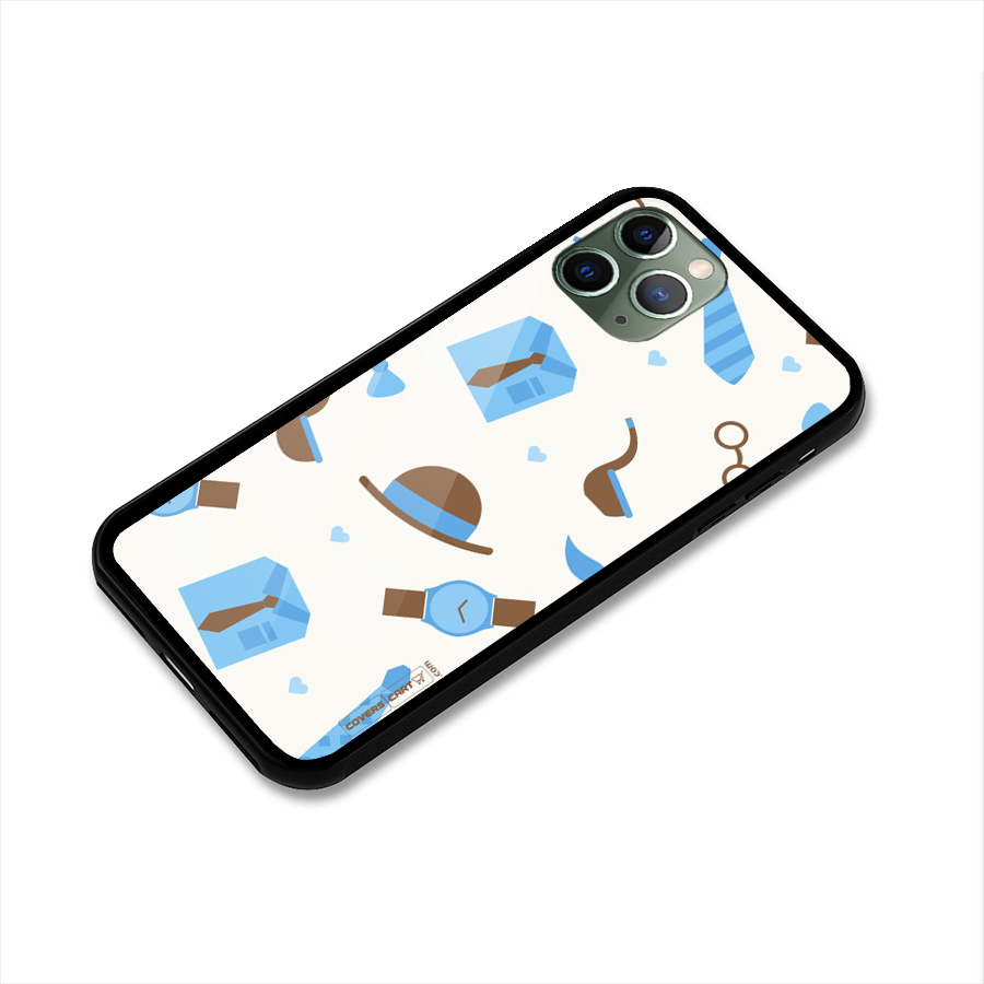 Pipe Hat Watch Pattern Glass Back Case for iPhone 11 Pro