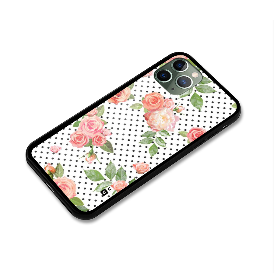 Polka Bloom White Glass Back Case for iPhone 11 Pro