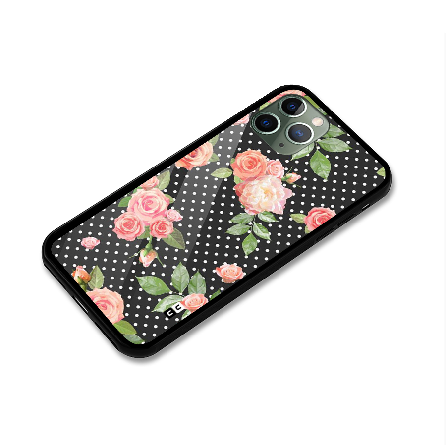 Polka Peach Glass Back Case for iPhone 11 Pro